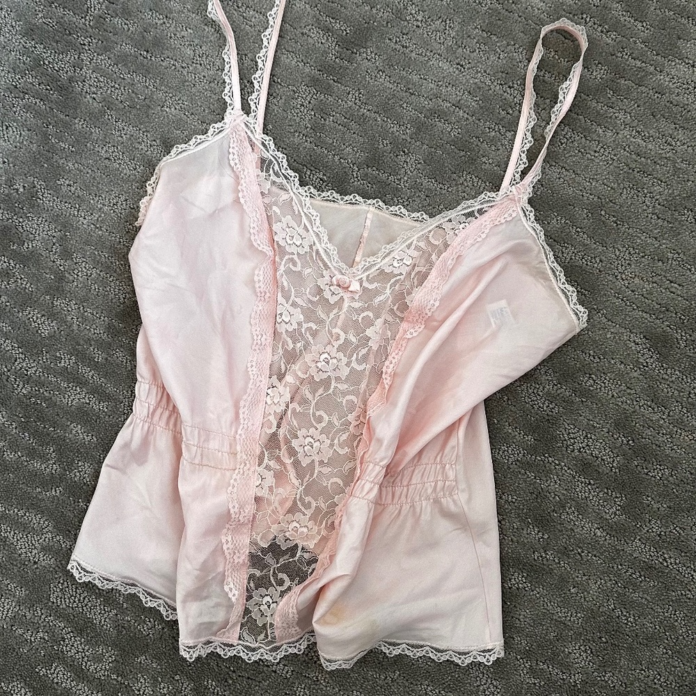 vintage babydoll pink cami